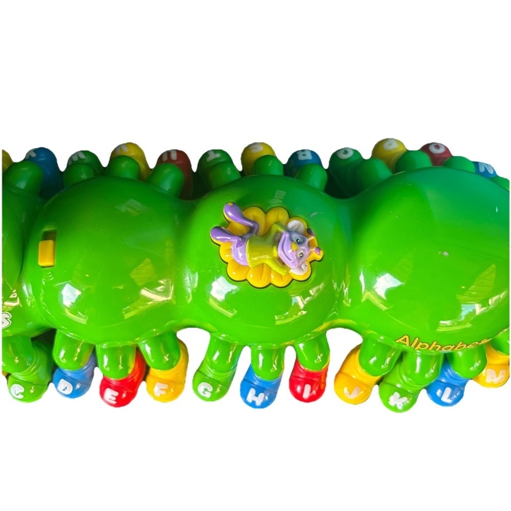 Leap Frog Alphabet Pal Vintage 2001 Green Caterpillar Letter Sounds Pull Toy - Picture 3 of 7